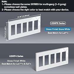 BESTTEN 5-Gang Screwless Wall Plate, Decorator