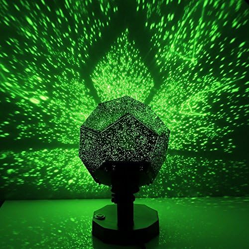 DIY Science Sky Projection Night Light, GloryShine Projector Lamp Rotating Phantom Star Projector Night Lamp with 12 Romantic Constellation for Children Adults Bedroom - Three Colour