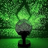 DIY Science Sky Projection Night Light, GloryShine Projector Lamp Rotating Phantom Star Projector Night Lamp with 12 Romantic Constellation for Children Adults Bedroom - Three Colour