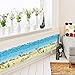 Amaonm 3D Under The Sea World Nature Scenery Removeable Art Decals Ocean Animals Sharks, Dolphins, Coral Wall Decals Peel Stick Art Stickers for Bathroom Wall Corner Bedroom Sink Living Room (B)
