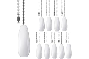 CUTILAND 8 Pieces Ceiling Fan Pull Chains,Pull Chain Extension for Ceiling Light Lamp Fan,Pull Chains for Ceiling Fans and Lights,12 Inches White Color Wooden Ceiling Fan Pull Chain Ornament