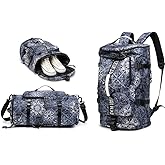 FUNYAGO Gym Duffle Bag Waterproof black Laptop Backpack Suitable for Hiking, Fishing, Travel 40L Large Capacity Trendy Cool Lightweight Backpack for Men and Women