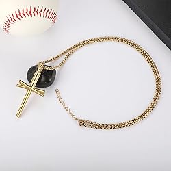 HattiDoris Baseball Corss Necklace for Men