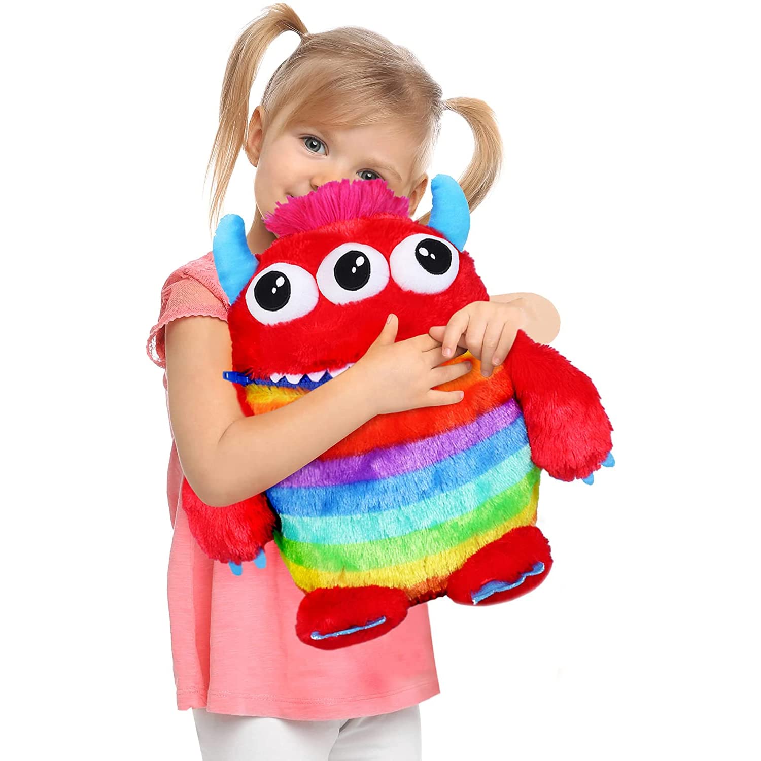 I LOVE FANCY DRESS Worry Yummy Monster Soft Toy – Green Hank – 15-Inch Plush for Kids That ‘Eats’ Worries – Comforting Cuddle Buddy for Children