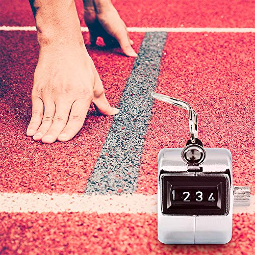 image for MARATHON CO200001CH Handheld Chrome Tally Counter with Finger Ring for