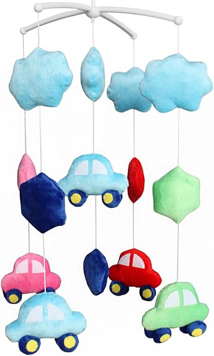 Amazon Co Jp 手作りの音楽ベビーベッドモバイル手作りベビーシャワーギフトマスプレゼントカラフルな車 ベビー マタニティ