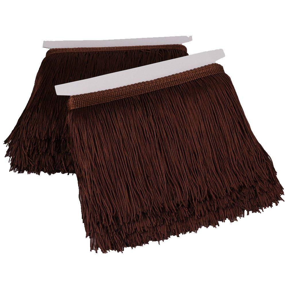 Fringe Trim Lace Polyerter Fibre Tassel 6 inch（″） Wide 10 Yards Long for Clothes Accessories and Latin Wedding Dress and DIY Lamp Shade Decoration Black White Red Gold Blue Pink Grey (Brown)