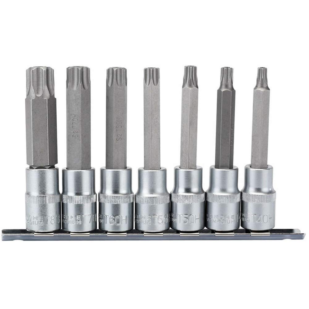 Draper 16338 1/2" Square Drive TX-Star Security 100MM Socket Bit 7 Piece Set