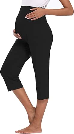 AMPOSH Women's Maternity Capri Pants 