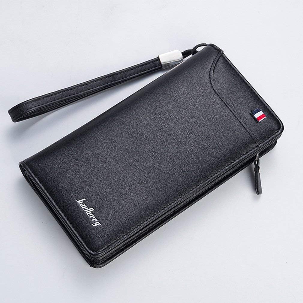 KinshopS Baellerry Men Long Wallet Large Capacity Zipper Credit Cards Holder Pocket 318