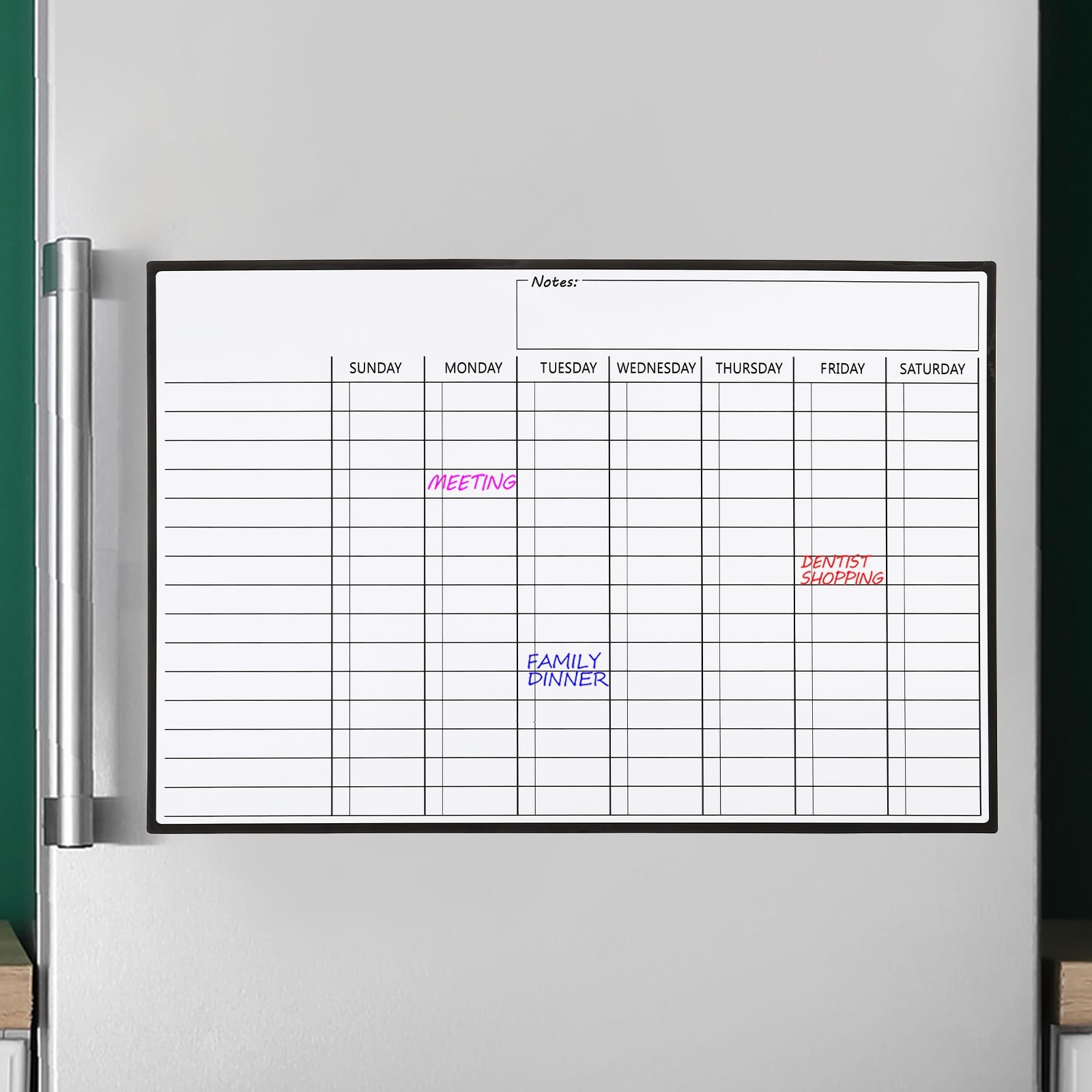 PATIKIL 16.9" x 11.8" Magnetic Chore Chart, Erasable Dry Erase Whiteboard Monthly Chart Calendar for Daily Organized, White