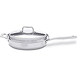 360 Stainless Steel Saute Pan with Lid, 12" Skillet, Handcrafted in the USA, Induction Cookware, Waterless Cookware, Dishwash