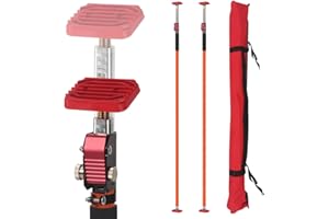 MOUNTLASER Cabinet Adjustable Support Pole, Upper Hand Work Support for Cabinet Jacks 3rd Hand Support System with Adjustable Length Non-Slip Pads and Telescopic Pole，Extends from 57" to 114", 2 Pack