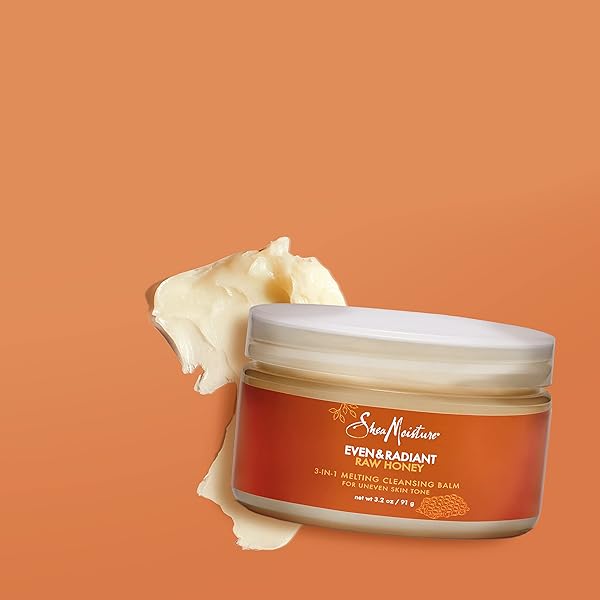 SHEAMOISTURE EVEN AND RADIANT FACE CLEANSER FOR UNEVEN SKIN TONE AND DARK SPOTS 3-IN-1 CLEANSING BALM WITH RAW HONEY 3.2 OZ