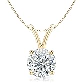 The Diamond Deal .25-1.00 Carat Round Brilliant Solitaire IGI Certifed Lab-Grown Diamond Solitaire Pendant Necklace | 14k Yellow or White or Rose/Pink Gold With 18" Gold Chain