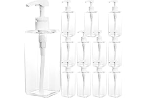 Okllen 12 Pack 16 Oz Plastic Pump Bottles, Empty Refillable Container Liquid Soap Dispenser for Shampoo, Lotion, Cleaning Pro