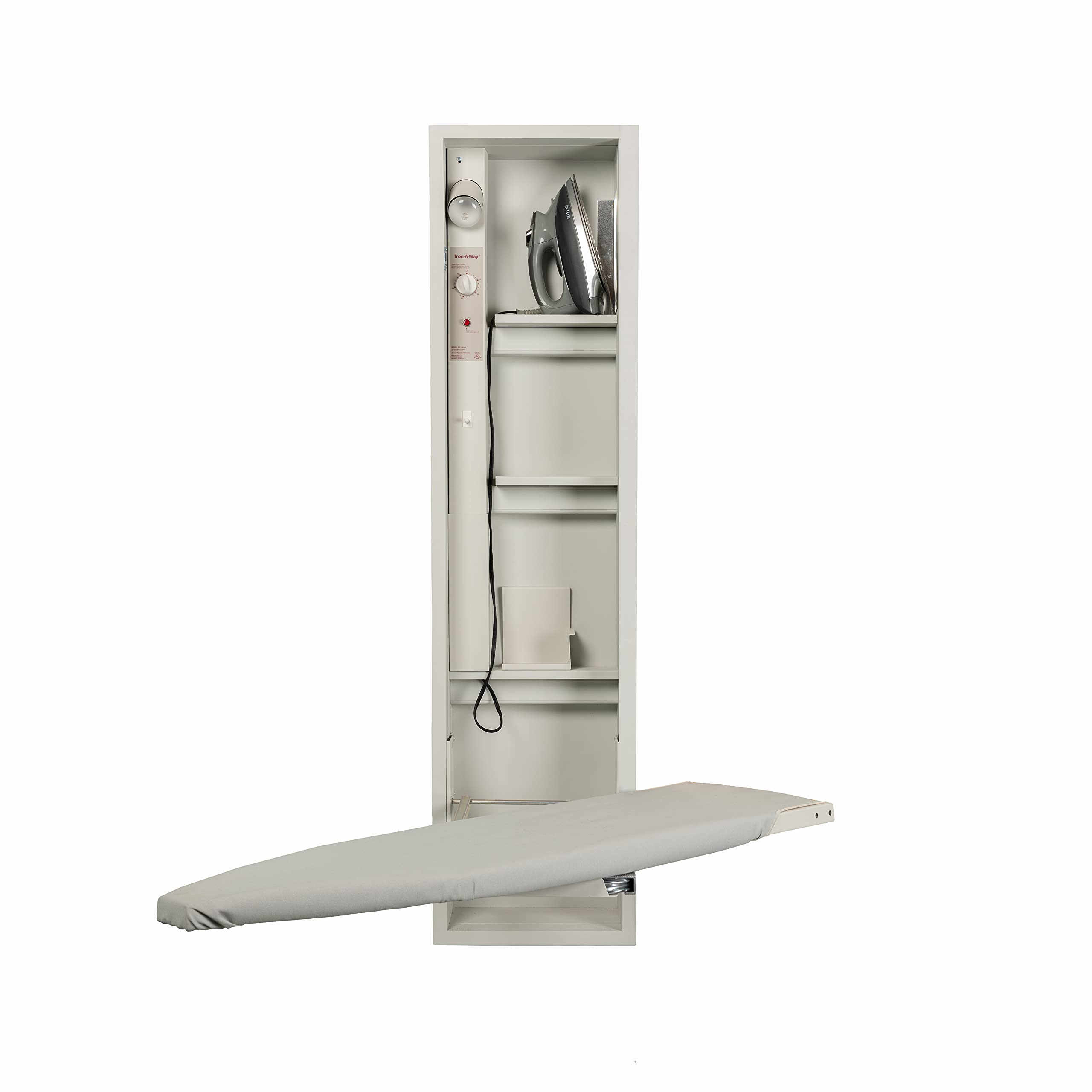 Iron-A-Way Built-In Ironing Center with 46 Inch Swiveling Ironing Board, Electrical System, Hot Iron Storage and No Door-AE46NDU