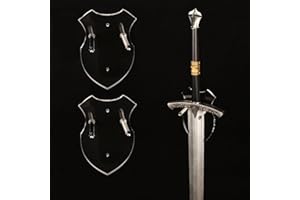 HHUXIUE Clear Acrylic Vertical Sword Wall Mount, Invisible Wall Mounted Sword Rack for 1 Sword, Katana or Axe – Minimalist Sw