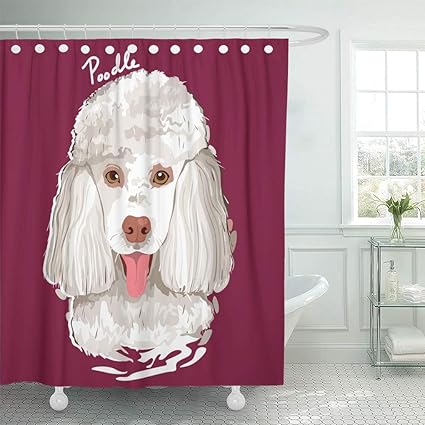 Amazon Com Emvency Decorative Shower Curtain Dog Of Poodle