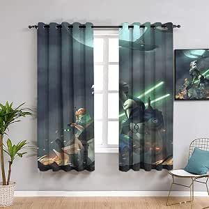 Amazon.com: Star-Wars Pattern Curtains 42"x63"（116x160 cm） Lightsaber