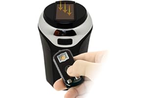 STOREBAO Car Ashtray with Solar Powered Lighter and LED Light, No Charging, Detachable and Portable (Black)