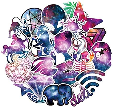 Madlst 36 pcs Cool Stickers Harajuku Style Decals Northern Lights Starry Sky Stickers Car Motorcycle Bicycle Luggage Helmet Graffiti Patches Skateboard Mac Stickers