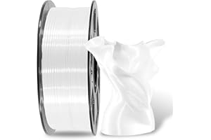 MIKA3D Silk Shiny White PLA Filament, 1KG 2.2Lbs 3D Printing Material with 1.75mm High Diameter Accuracy, Neatly Wound Silk PLA Widely Support for FDM 3D Printers