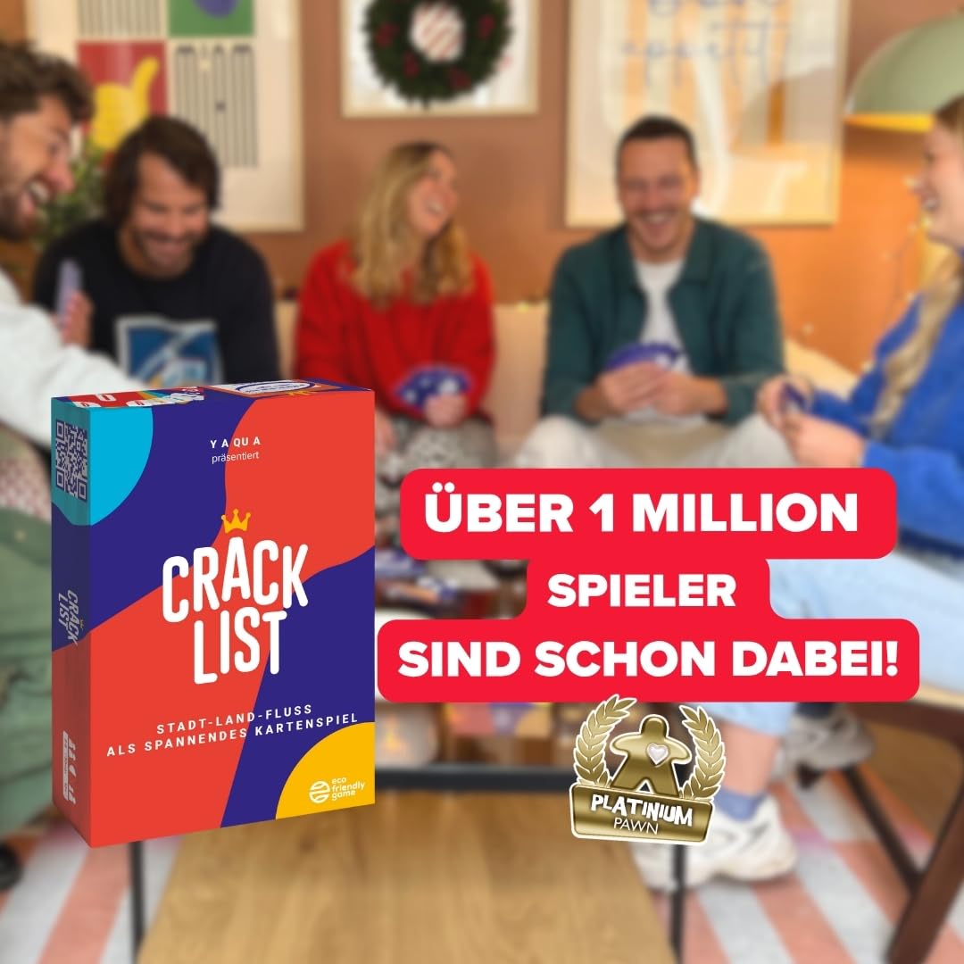 CRACK LIST – Stadt Land Fluss Kartenspiel | Lustiges Familienspiel für 2-8 Spieler | Gesellschaftsspiel ab 10 Jahren | Partyspiel für Erwachsene & Kinder | 30 Minuten | Deutsch 6