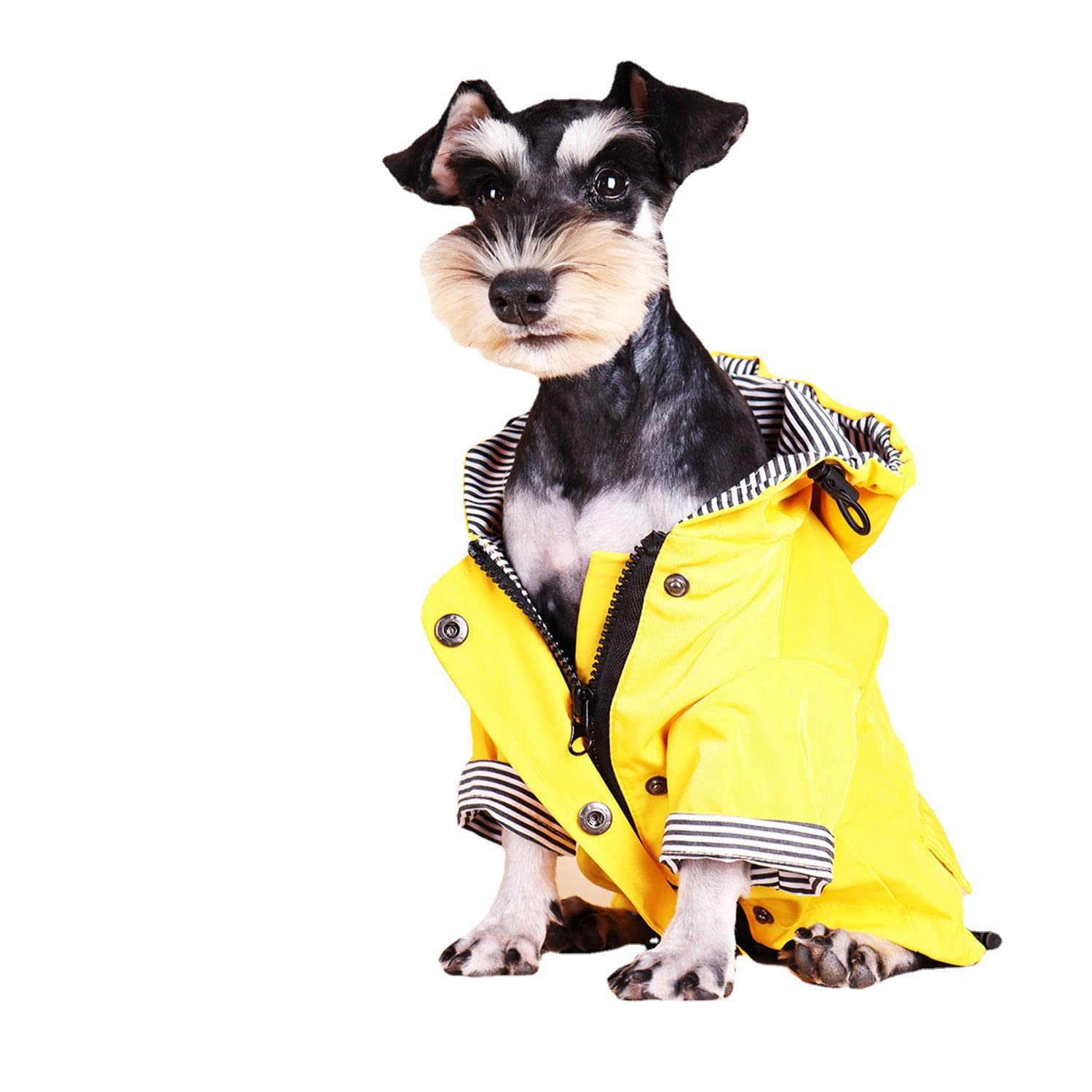 Dog Coats Waterproof Jacket With Zip Up Yellow Raincoat With Hood Clothes Small Dogs