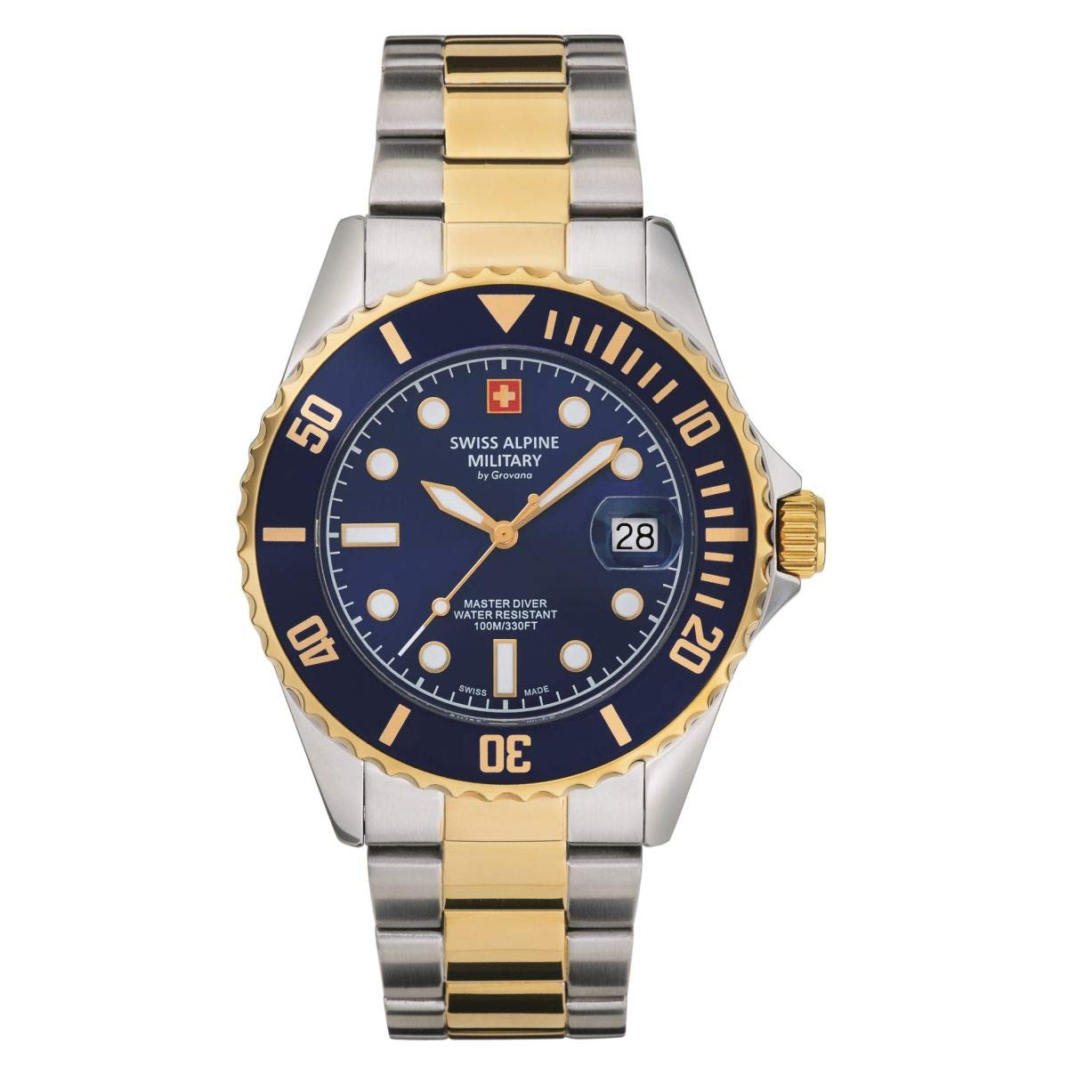 Swiss Alpine Military Men's Watch, Master-Dive, Analogue, Quartz, 7053.1 Stainless Steel