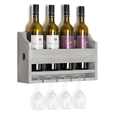 Rustic Wood Wall Mounted Wine Rack Holds Bottles Italy Ubuy