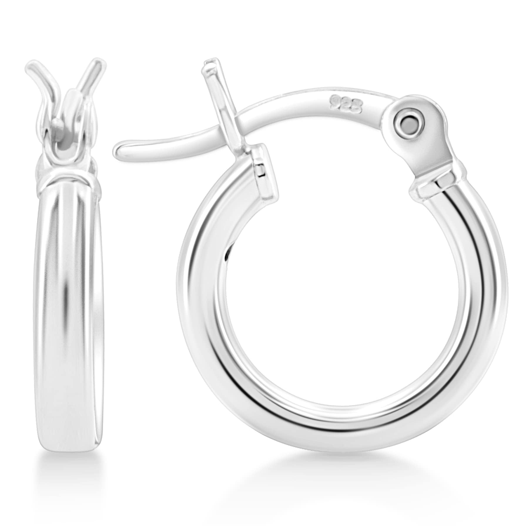 KEZEF 12mm 925 Sterling Silver Hoop Earrings – Hypoallergenic Mini Hoops for Everyday Wear & Gift-Ready