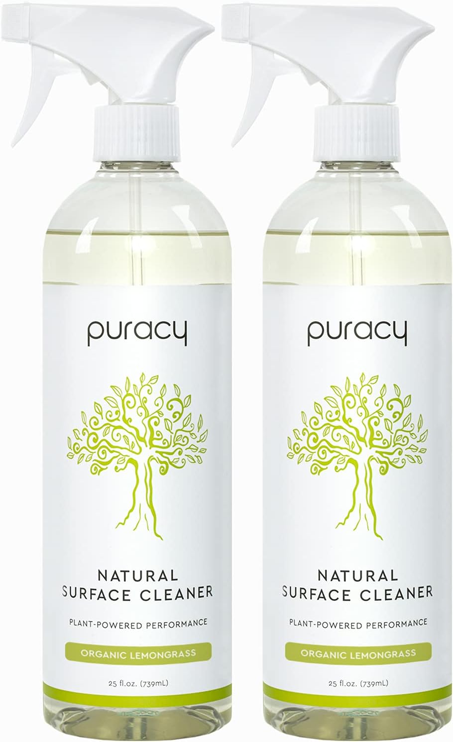 Puracy Multi-Surface Cleaner, Organic Lemongrass, Streak-Free Natural All Purpose Cleaner for Kitchens and Bathrooms, 25 Fl Oz (2-Pack): Health & Personal Care