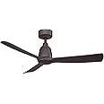 Fanimation Kute 3 Blade Ceiling Fan with Light Kit 44 Inches Wide with Dark Bronze Finish and Dark Walnut Blades