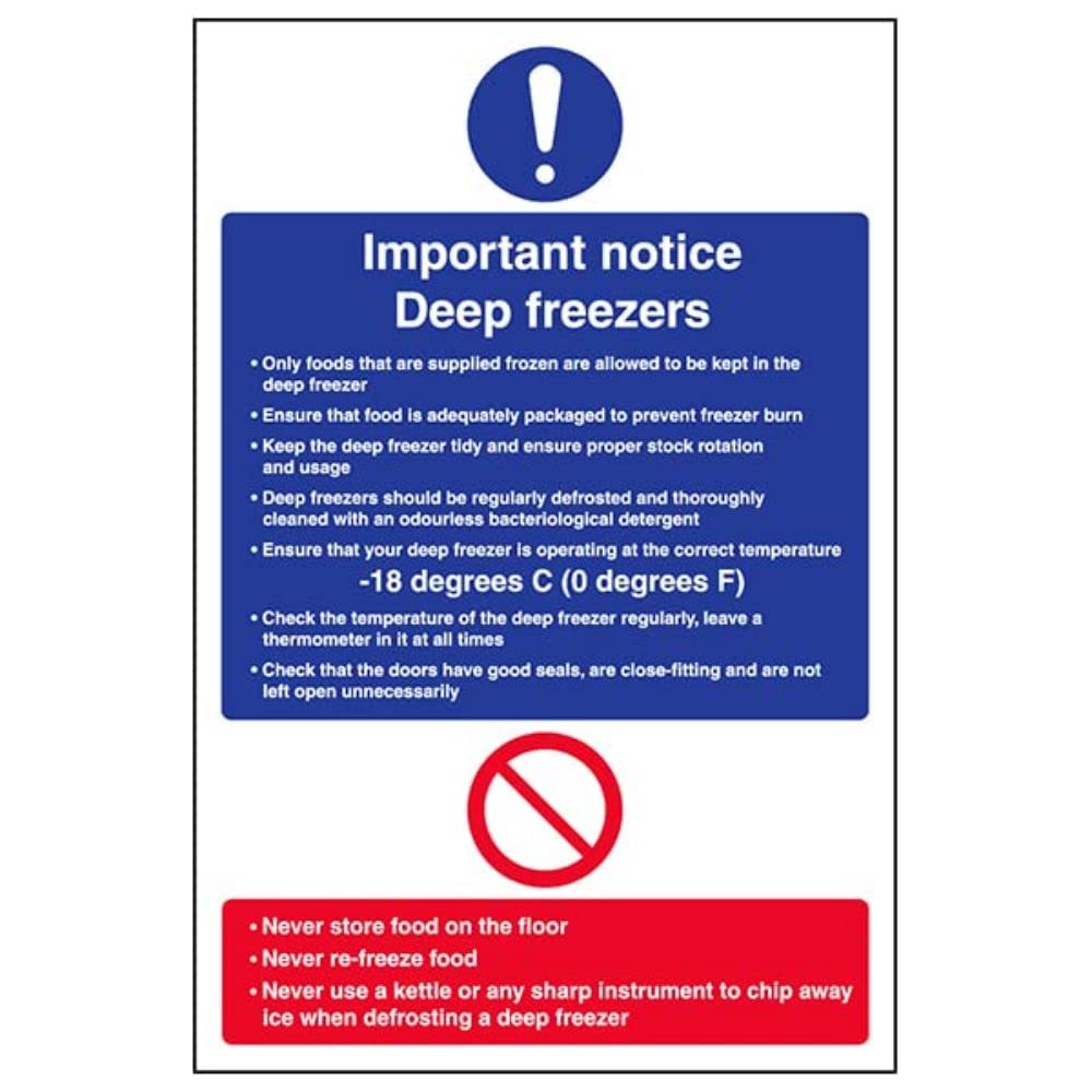 V Safety Important notice deep freezers-200x300mm-Magnetic Safety Sign