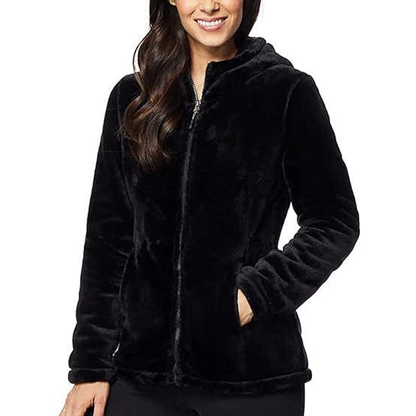 thumbnail image 2 of 32 Degrees Women's Luxe Fur Jacket - Faux Fur Fleece Winter Coat 2 of 14