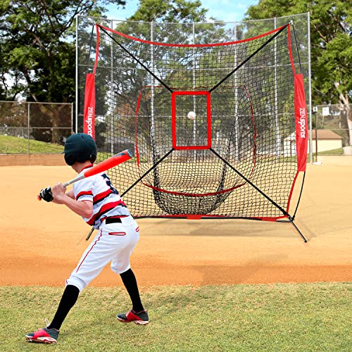 ZENY 7'×7' Baseball Softball Practice Net w/Strike Zone Hitting Batting