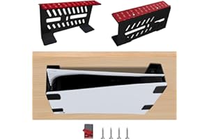 Chanvoo Under Desk Mount for PS5/PS5 Slim, Aluminum Under Shelf/Desk Mount Holder for PS5/PS5 Slim Digital Edition, NOT Compatible with PS5/PS5 Slim Disc Version (Black)