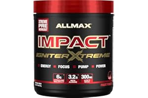 ALLMAX Nutrition - Impact Igniter Xtreme Pre Workout Powder - with Citrulline Malate, Beta - Alanine, Caffeine, Taurine, and 