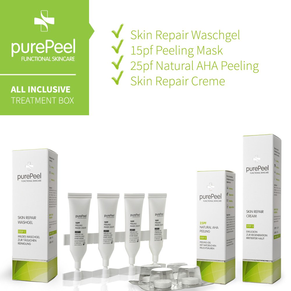 purePeel AHA-Fruchtsäure-Peeling/All Inclusive Box/Gesichtsreinigung
