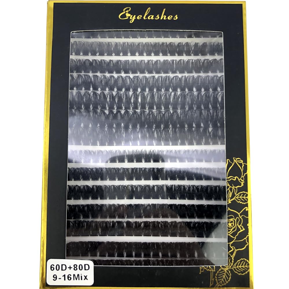 HBZGTLAD 30D/40D/50D/60D/80D Mink Eyelashes 280 Bundles Natural Eyelash extension 3D Russia Volume Individual Eyelash Cluster Makeup Tools Lashes (60D 80D-D Curl-0.07MM-MIX)