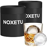 2.5" Ice Ball Mold for Whiskey, Large Sphere Ice Maker with Silicone Lid, Easy-Release Ice Cube Tray, Dishwasher Safe for Cocktails, Bourbon &amp; Home Bar (Black, 2 Pack)