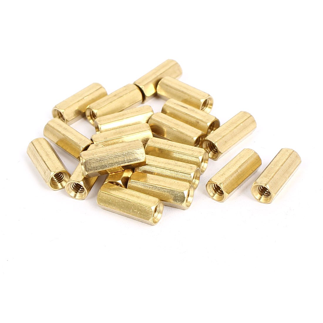 sourcing map M4x15mm Brass Hex Hexagonal Female Thread PCB Standoff Spacer 20pcs