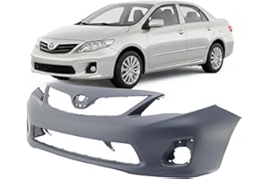 FitParts Compatible with Front Bumper Cover Fascia 2011-2013 Toyota Corolla CE LE Base Sedan 11-13. New Primed Without Sensor Holes, With Fog Light Holes. TO1000372 5211903901