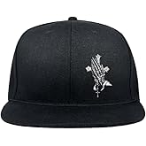 Negi Praying Hands Item Snapback Hats for Men, Classic Skull Hat for Women Baseball Cap, Adjustable Cross Trucker Hat Snapback Extender Black Hat for Outdoor, Hiking