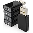 LMUBOY USB to USB C Adapter Pack-5,Compatible with Apple MagSafe Watch 7/8/9/SE/Ultra,USB C Female to USB Male Adapter for iPhone 15 14 13 12 Mini Pro Max,iPad,Galaxy Note,Google Pixel 7 6 5, Black