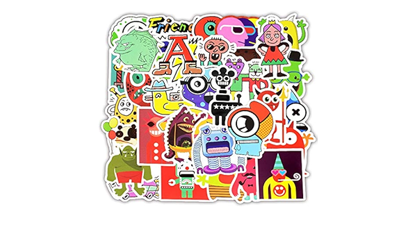 Doodle Stickers Funny Little Monster Robot Decal Sticker ...