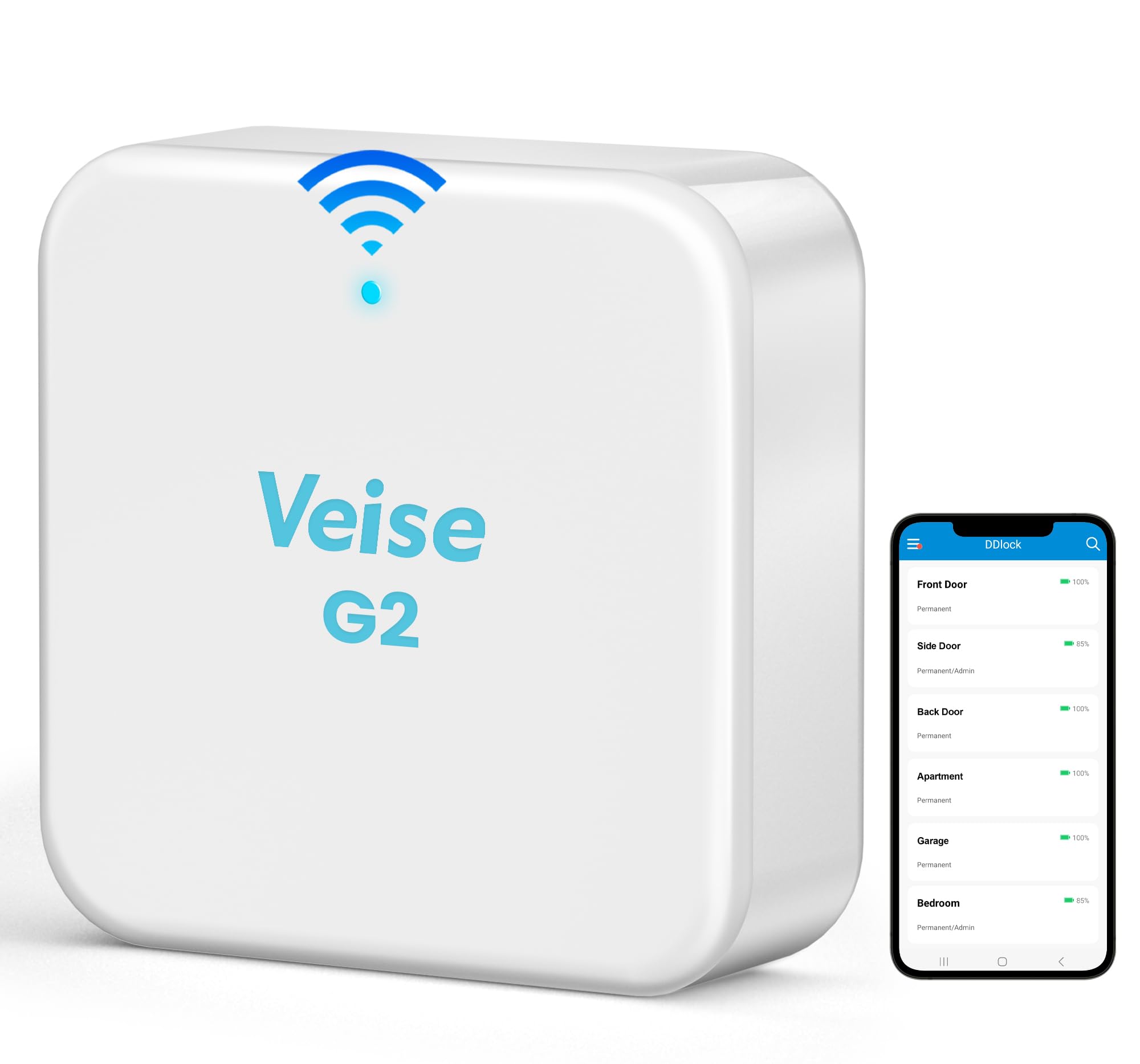 G2 WiFi Gateway Hub For Smart Locks – TTLock App, 2.4G, Alexa & Google Home Compatible, Indoor/Outdoor