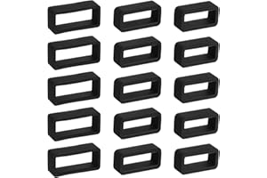 Heclia Watch Band Keepers 15 PCS Silicone Watch Strap Holder Loops 18mm/20mm/22mm Watch Band Replacement Parts Watchband Retainer Black Rubber Keeper for Smart Sport Watches Fastener Rings Accessories