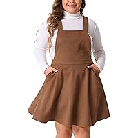 Amazon.com: Agnes Orinda Plus Size Pinafore Overall Dress for